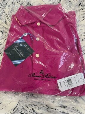 NWT Brooks Brothers Men’s Magenta Pink SHORT SLEEP Polo SHIRT